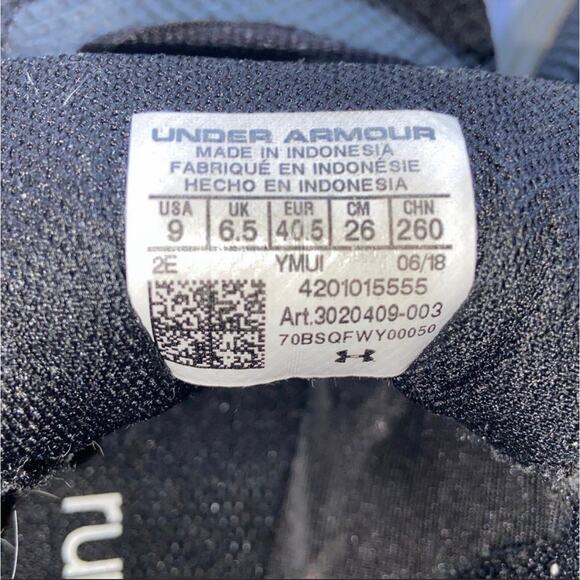 UNDER ARMOUR WOMEN’S SURGE RUNNING SHOE in Black and Gray Size 9 - Picture 7 of 7